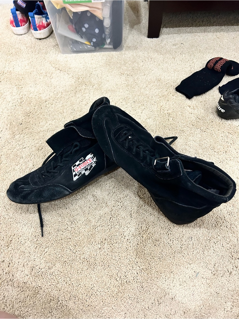 Black Suede Lace-Up Men’s G-Force Driving Sneakers